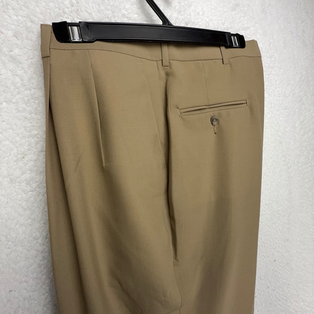 Haggar Wrinkle-Free Pleated Dress Pants Mens 42x32 Khaki Tan Brown NWT - Picture 5 of 5